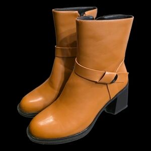Tan Leather Ankle Boots
